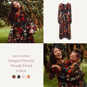 Ivy City Co Imogen Moody Floral Dress. NWO Tags
